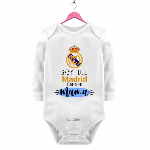 BODY BEBE BETICO: SOY DEL MADRID COMO MI MAMÁ (Manga Corta, 9-12)