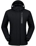 chaqueta quechua negra ✔ IMPERMEABLE PROFESIONAL - CAMEL CROWN La chaqueta fue hecha con un repelente al agua profesional recubierto; El nivel de impermeabilidad es de 10000 mm, también todas las cremalleras se adaptan al diseño a prueba de agua, y también promueve la transpirabilidad excelente, lo que lo mantiene seco y cálido todo el día en días lluviosos, nevados o con niebla.