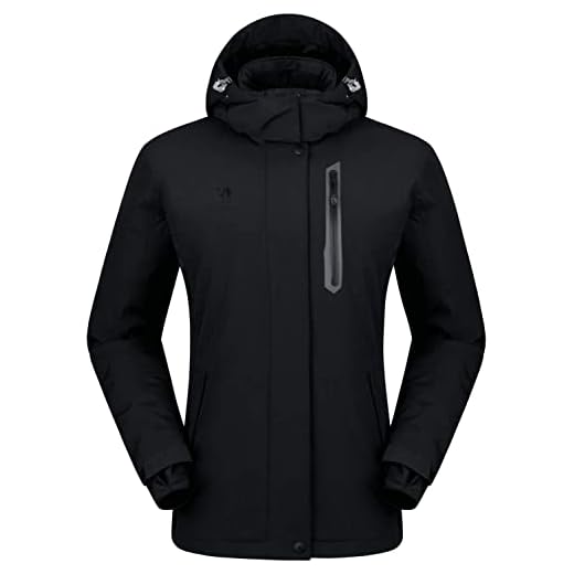 CAMEL CROWN Dam 3-i-1 vattentät utomhusjacka vindtät skidjacka med avtagbar varm fleece jacka damer vinterrock med huva och fickor för bergspromenader camping snowboard, Svart V156, S