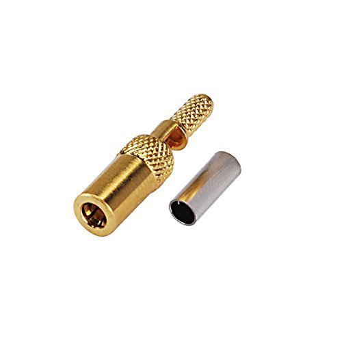 5pcs Rf Electronics Wire Terminal Coaxial Cable Copper Alloy Connector Ssmb Plug Straight Crimp for Rg174 Rg316 Rg100 Ships from USA