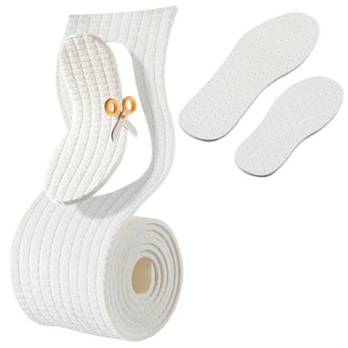 Shoe Soles for Crochet Adjustable Shape 5Ft×3.5Inch Cut to Insert Unisex Inner Insole Cosy Warm Size for Kid Women All Family Members Baby All Age Comfort Sole (Beige)