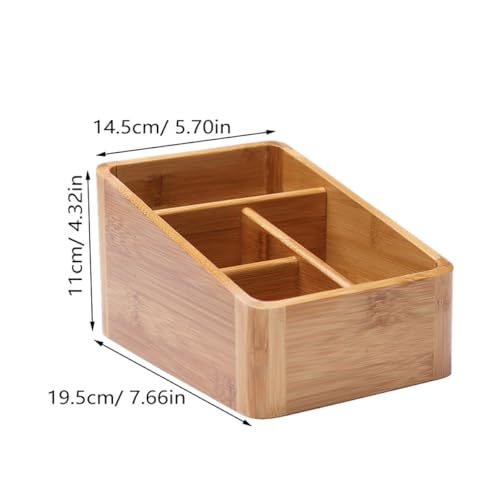 Rangement maquillage en bambou Angoily pour coiffeuse et bureau zen - 3