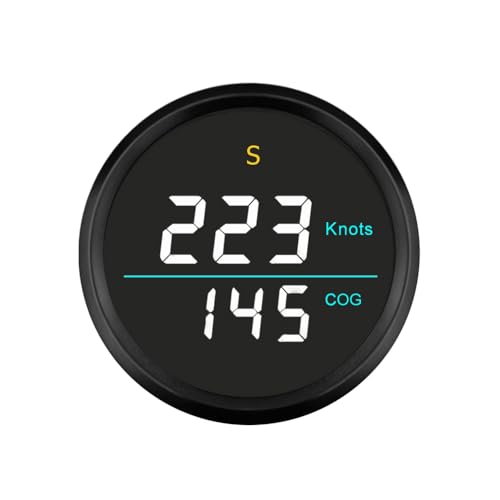 52mm Auto Digital Speedometer Speedo Gauge 0-999 KM/H MPH Knots with Compass 9-32VDC Waterproof for Racing Car ATV Baggy (NOT Odometer) (White)