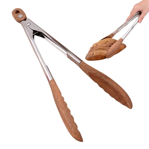 Pinze per insalata - Pinze da cucina | Pinze da cucina per cucinare | Pinze per alimenti | Pinze per friggitrice ad aria | Manico in acciaio inox | Utensili da portata per insalata | Pinze per toast |