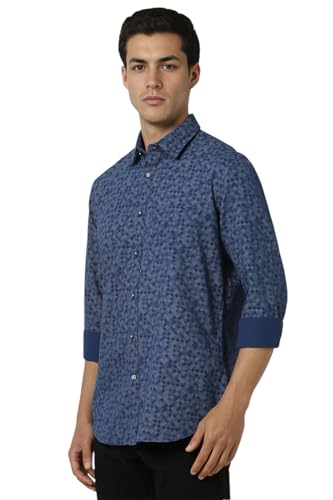 Image of Van Heusen Casual Printed Shirt for Men| Premium Cotton| Full Sleeves| Slim Fit |Breathable Fabric