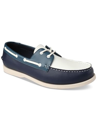 Clubroom Mens Navy Moc Toe Comfort Elliot Round Toe Lace-Up Boat Shoes 12 M, Blue