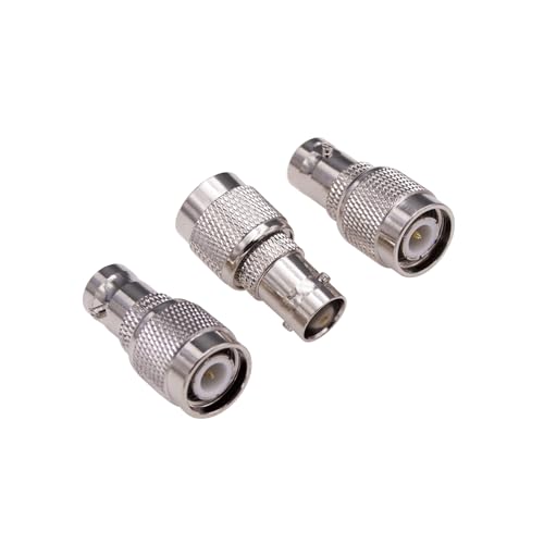 Adaptador Coaxial TNC Macho a BNC Hembra x3 piezas miniatura 1