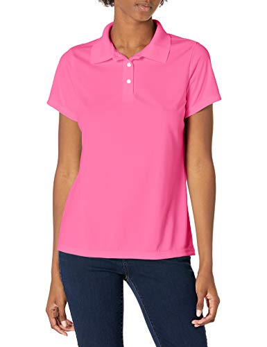 Hanes Sport Women s Cool DRI Performance Polo,Wow Pink,Large
