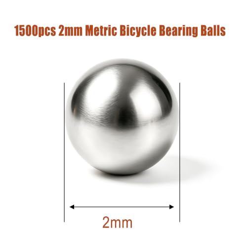 Image of weideer 1500pcs 2mm Stainless Steel Precision Steel Balls,Metric Bicycle Bearing Balls Assortment Kit Mixing Balls