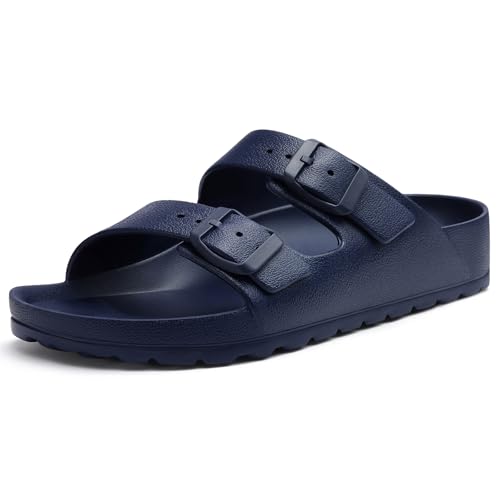 KIDMI Women's Comfortable EVA Sandals with Medium Arch Support, Adjustable Buckle Summer Beach Slide Sandal, Navy EU 41
