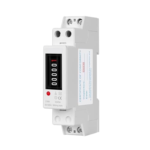 Wattmètre monophasé 230V 60A rail DIN compteur électricité kWh LCD
