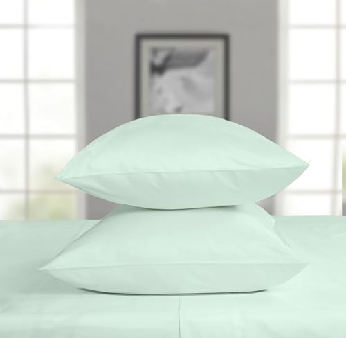 Image of Threadmill California King Sheet Sets | 600 Thread Count Cal King Bed Sheets Set with 16 inch Deep Pocket | Sateen Weave 4-Piece Bedding Set with Cooling Effect | Seaglass