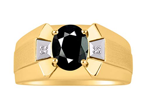 Bague en onyx et diamant véritable RYLOS haute joaillerie