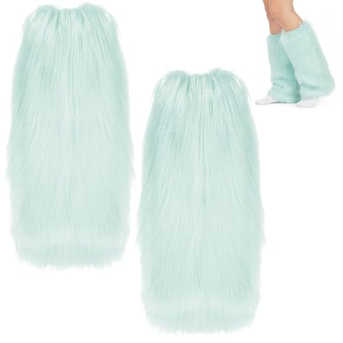 Image of Furry Leg Warmers, Women Faux Fur Leg Warmers Furry Fuzzy Winter Boot Cuffs Cover (1 Pair)