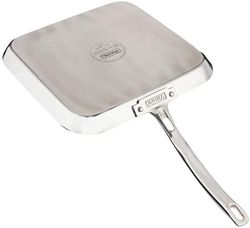 Viking Contemporary 3-Ply Non Stick Griddle Pan, 11 Inch Stainless Steel Nonstick Grill Pan, Dishwasher and Oven Safe, Induction Ready, Black