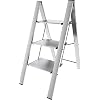 Anodized Aluminium Steps Stool Leonardo 3 Silver