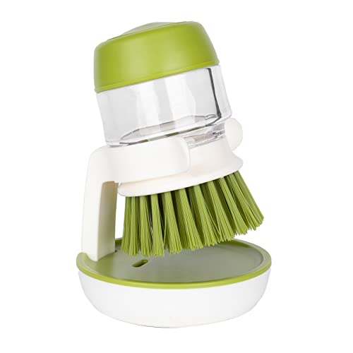 Brosse à Vaisselle distributrice de Savon avec Support de Rangement, Ensemble de brosses de Lavage de Cuisine pour Le Nettoyage des casseroles et des casseroles (Vert) Cover