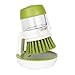 Cepillo para Platos con dispensador de jabón y Soporte de Almacenamiento, Juego de cepillos de Lavado de Cocina para Platos, ollas, sartenes, Limpieza (Verde)