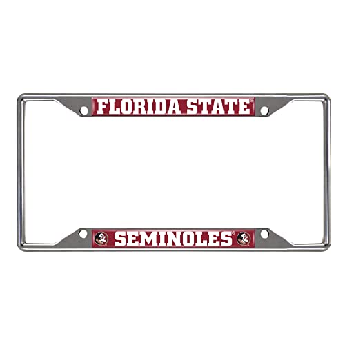 FANMATS 14859 Florida State Seminoles Chrome Metal License Plate Frame, Team Colors, 6.25in x 12.25in