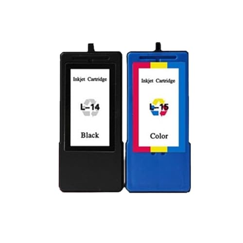 Cartouche d'encre Compatible avec Les imprimantes Lexmark Z2300, Z2320, X2600, X2670 et X2650 (14 et 15 oz).(1BK 1COLOR)