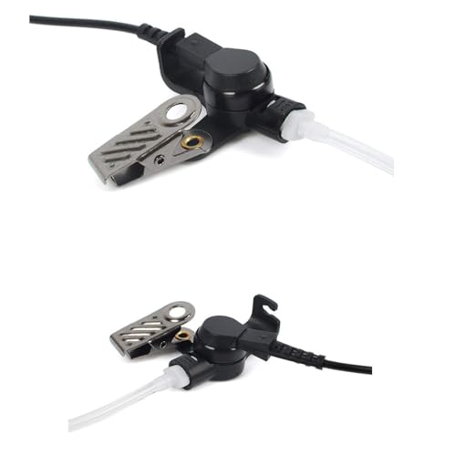 HYS 3.5mm Police Listen Only Acoustic Tube Earpiece with One Pair Medium Earmolds for Speaker Mics