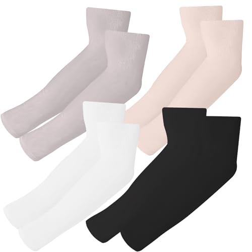 4 Pack UV Protection Fingerless Gloves - UPF50+ Sunscreen Gloves for Driving, Cycling & Outdoor Sports, Breathable Anti-Slip Design with Touchscreen Compatibility