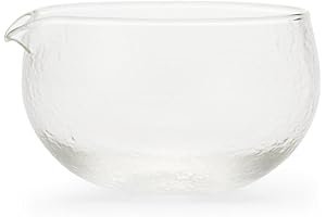 Handcrafted Glass Matcha Bowl Chawan with Spout, Borosilicate Glass Matcha Tea Bowl, 400ml (13.5oz)