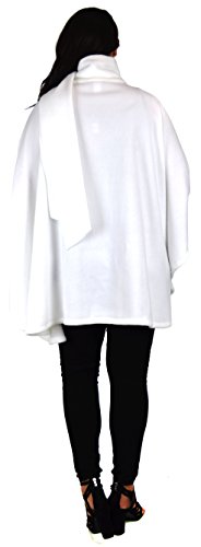 Dare2BStylish Women Poncho Style Fleece Cover Up with Muffler4