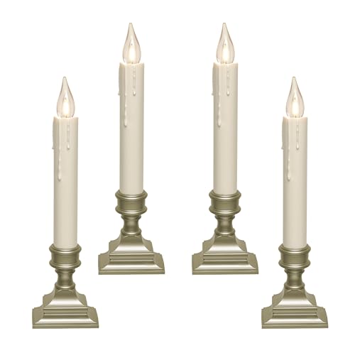 612 Vermont Vintage LED Window Candles, 4-Pack, Pewter
