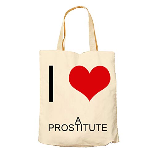 Giftme I Love A PROSTITUTE themed Tote Bag-Cotton Shopping Bag