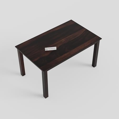 Image of Jangid Handicraft Wooden 6 Seater Dining Table | Solid Sheesham Wood Six Seater Dinning Table with 6 Chairs for Living Room | Dining Room Sets | Kitchen Dining Set for Home | Walnut Finish