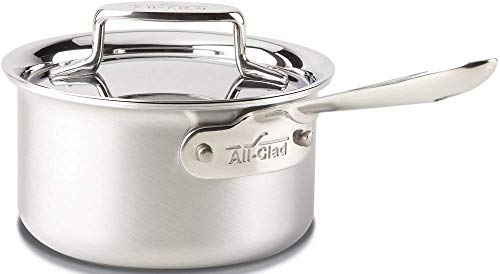 All-Clad D5 5-Ply Brushed Stainless Steel Sauce Pan 1.5 Quart Induction...