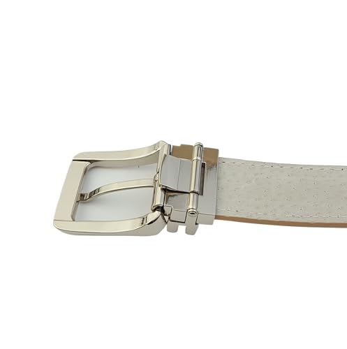 Classic Alligator Print belt in Shiny Silver Buckle4