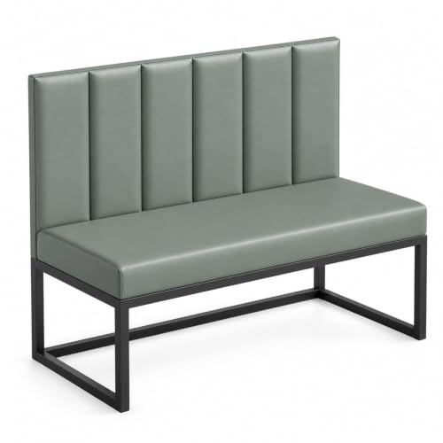 Restaurant Booth Seating, Upholstered Bench with Back, 47.2in