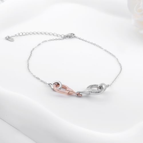 Horse Snaffle Bit Bracelet - 925 Sterling Silver Snaffle Bracelet CZ Horse Bit Bracelets Rose Gold-plated Hypoallergenic Jewelry2