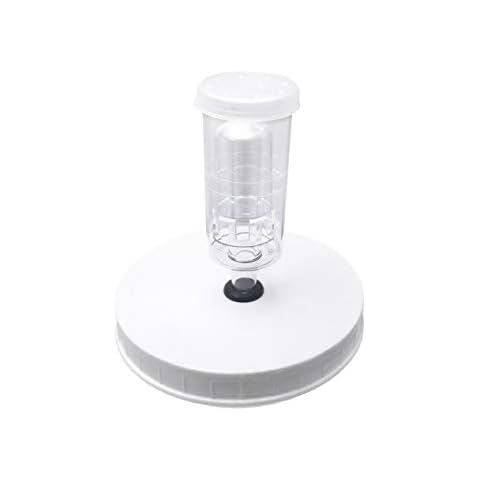 Fermentaholics Airtight One Gallon Standard Fermentation Lid Gasket with Airlock - Turns Gallon Jar Into A Fermenter - Hard Kombucha, Beer, Wine, Cider, (Gallon Lid With 3-Piece Airlock) Cover