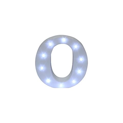 Royal Brands Decorative DIY LED Letter Light Sign - Light Up Wooden Alphabet Letter Battery Operated Party Wedding Marquee Décor - White (O) Cover