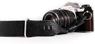 TETHER Black Leather Wrist Camera Strap for DSLR or SLR Camera, DSLR Camera Strap. Camera Accessories. Canon Camera Strap. Nikon Camera Strap (Black)