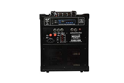 Medha D.J. Plus Professional Karoke Portable Rechargable P.A. Amplifier Cube With Recording And 1 Wireless Mic Inbuilt-new