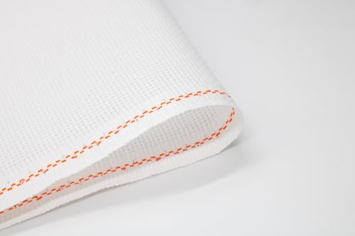 RIOLIS - Zweigart 18 ct White Aida 3428/100 19.7x19.7 Cross Stitch Fabric 18 ct Aida Cloth for Embroidery & Needlepoint Cotton Cloth for Cross Stitching