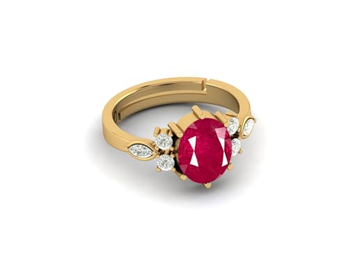 Image of LMDPRAJAPATIS 7.25 Ratti /6.25Carat Natural Certified Panchdhatu Gemstone Gold Plated Adjustable Ring For Men And Women