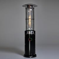 Realglow Heatmaster 15KW Gas Patio Heater Outdoor with Glass Tube - Black Patio Heaters for Outdoor Use with Portable Wheels