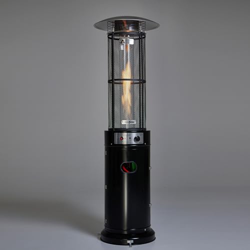 REALGLOW Heatmaster 15KW Flame Patio Heater in black with Glass Tube