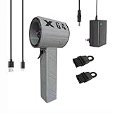 DazzixX64 最強ブロワー 40m/s 爆風 洗車 落ち葉掃除 除塵 雪に最適 超強力モーター＆無段変速で最強の風力 USB Type-C 充電式 ハンディブロワー 片手操作で簡単便利 エアダスター＆防音カーテンにも対応 (グレー+ブラック)