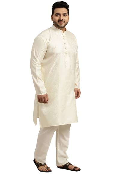 Sojanya Men's Silk Blend Cream Kurta & Silk Blend Nehrujacket With Off White Churidar Pyjama Set3