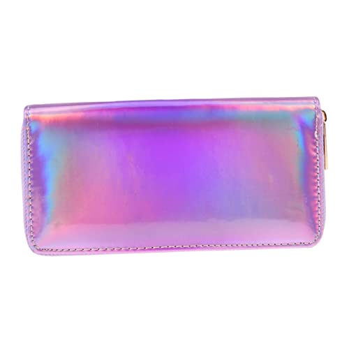 SOIMISS Sparking Sequins Long Wallet with Zippered Coin Pocket and Phone Compartment Iridescent Clutch Purse for Birthdays Anniversaries and Special Occasions