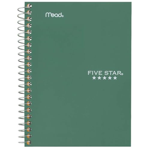 Five Star 1-Subject Carnet de notes spirales, 4-3/8" x 7" Taille du papier, Collège Règle, 160 Pages/80 Feuilles, pas de marge, feuilles de néat perforées pages, filé, combinaisons de couleurs poly couvertures, boîte de 1 (450055)