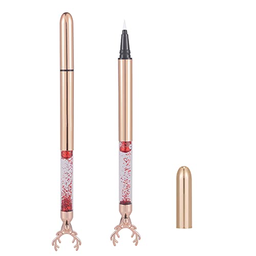 "N/A" Embagol 2 in 1 Magic Lash Liner Glue Pen Self-adhesive Eyeliner Pen Long-Lasting Waterproof Liquid Eyeliner No Glue Needed False Rosegold with Clean liquid