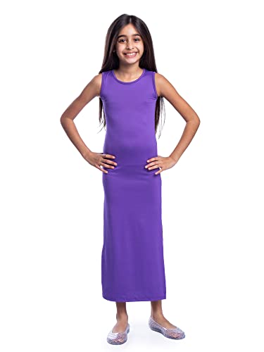 24seven Comfort Apparel Side Slit Maxi Dress for Girls - Pull On Closure Casual Sleeveless Long Maxi Skirt Fits Party Dress4