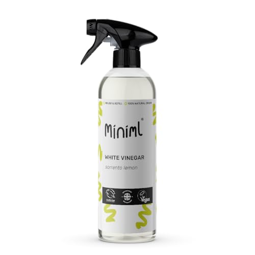 Miniml Eco White Vinegar Cleaning Lemon Scented 750ml – All Natural Multi-Surface & Multi-Purpose Cleaner, Limescale Remover, Laundry Softener & More – 100% Vegan & Cruelty Free
